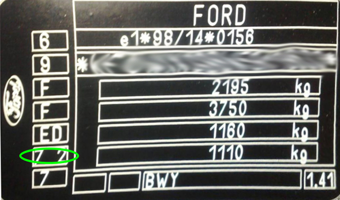 FORD EUROPE paint code label on the vehicle – find your exact color match.