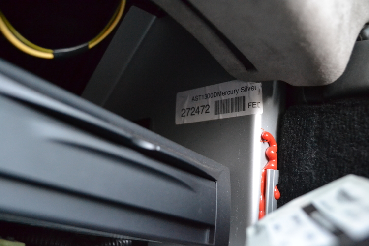 Aston Martin factory paint code label – check your car’s original color.