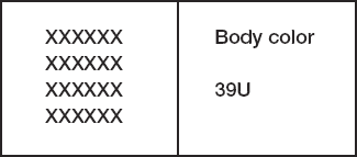 Chevrolet Europe factory paint code label – check your car’s original color.