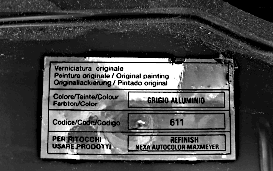 FIAT - LANCIA paint code label on the vehicle – find your exact color match.