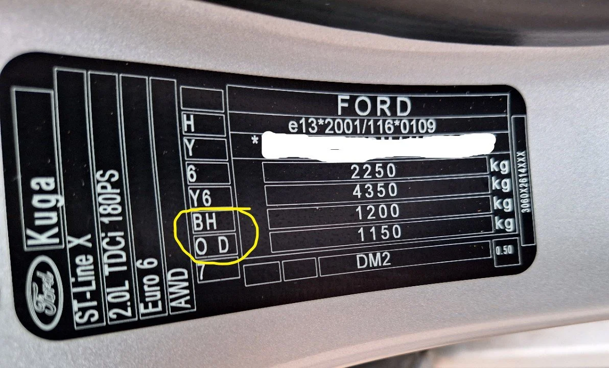 FORD EUROPE factory paint code label – check your car’s original color.