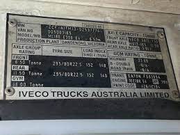 IVECO paint code label on the vehicle – find your exact color match.