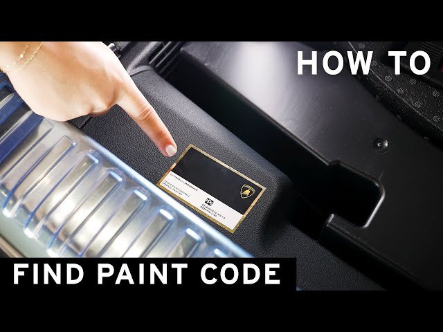 Lamborghini paint code label on the vehicle – find your exact color match.